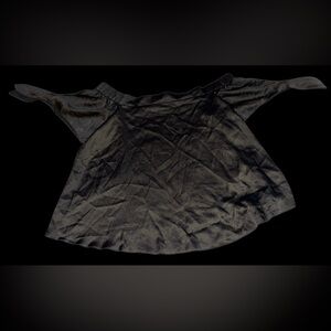 Elegant Black Off-Shoulder Silky Top with Tie shoulders sz6